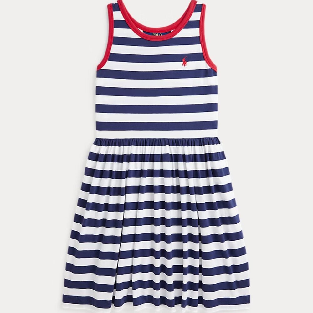 Polo by Ralph Lauren Striped Comfy 100% Cotton Jersey Dress New with Tags